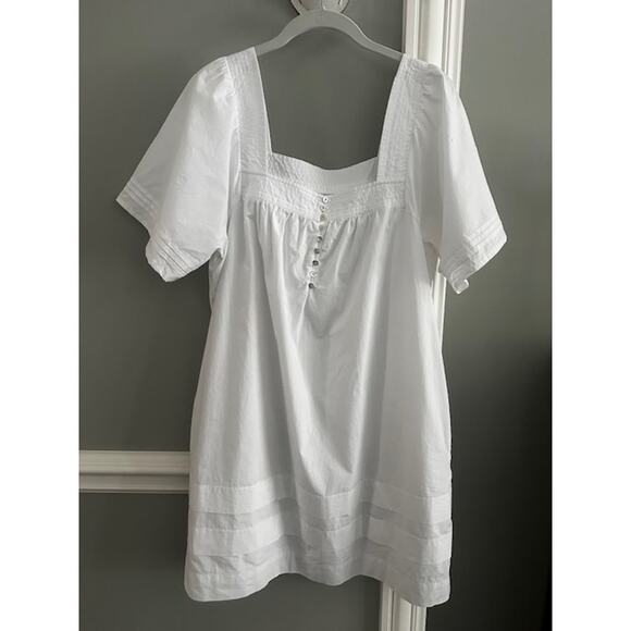Madewell NWOT White Cotton Mini Dress Medium - Picture 3 of 11
